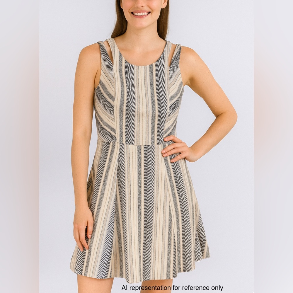 BCBGeneration White and Gray Mini Dress